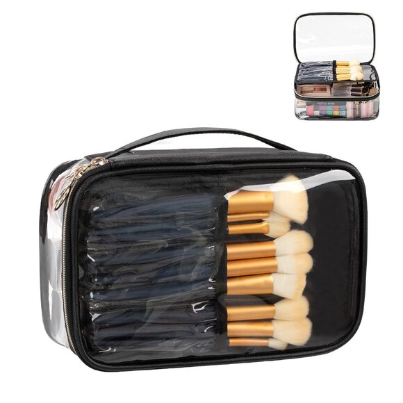 Clear Makeup Bag, Portable Cosmetic Organize,Travel Makeup Bag Cute Clear Pouch - Picture 1 of 9